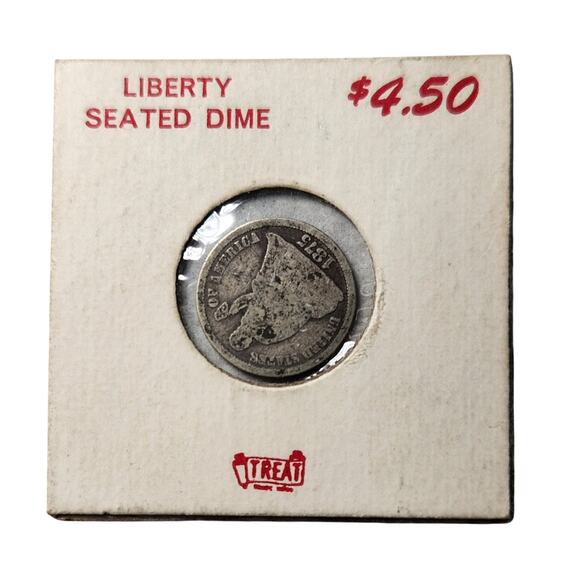 1875 United States Liberty Seated Dime Good Pre-owned - Picture 1 of 3